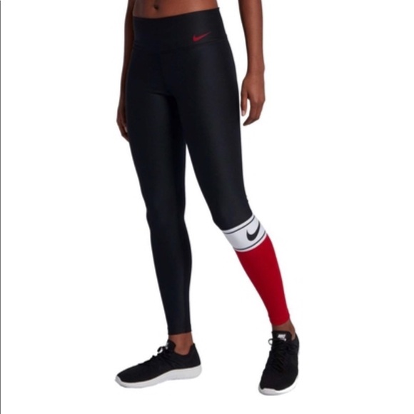 black and red nike tights